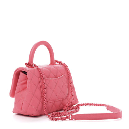 Chanel Caviar Quilted Incognito Extra Mini Coco Handle Flap Pink 3 of 10