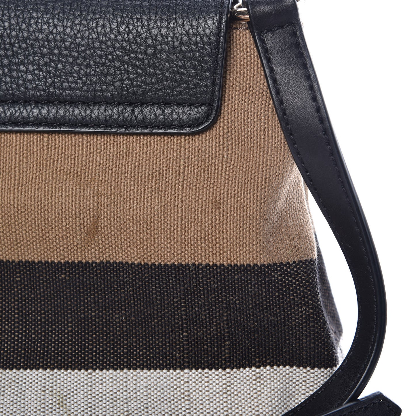 Mega Check Grainy Calfskin Small Gowan Messenger Bag Black