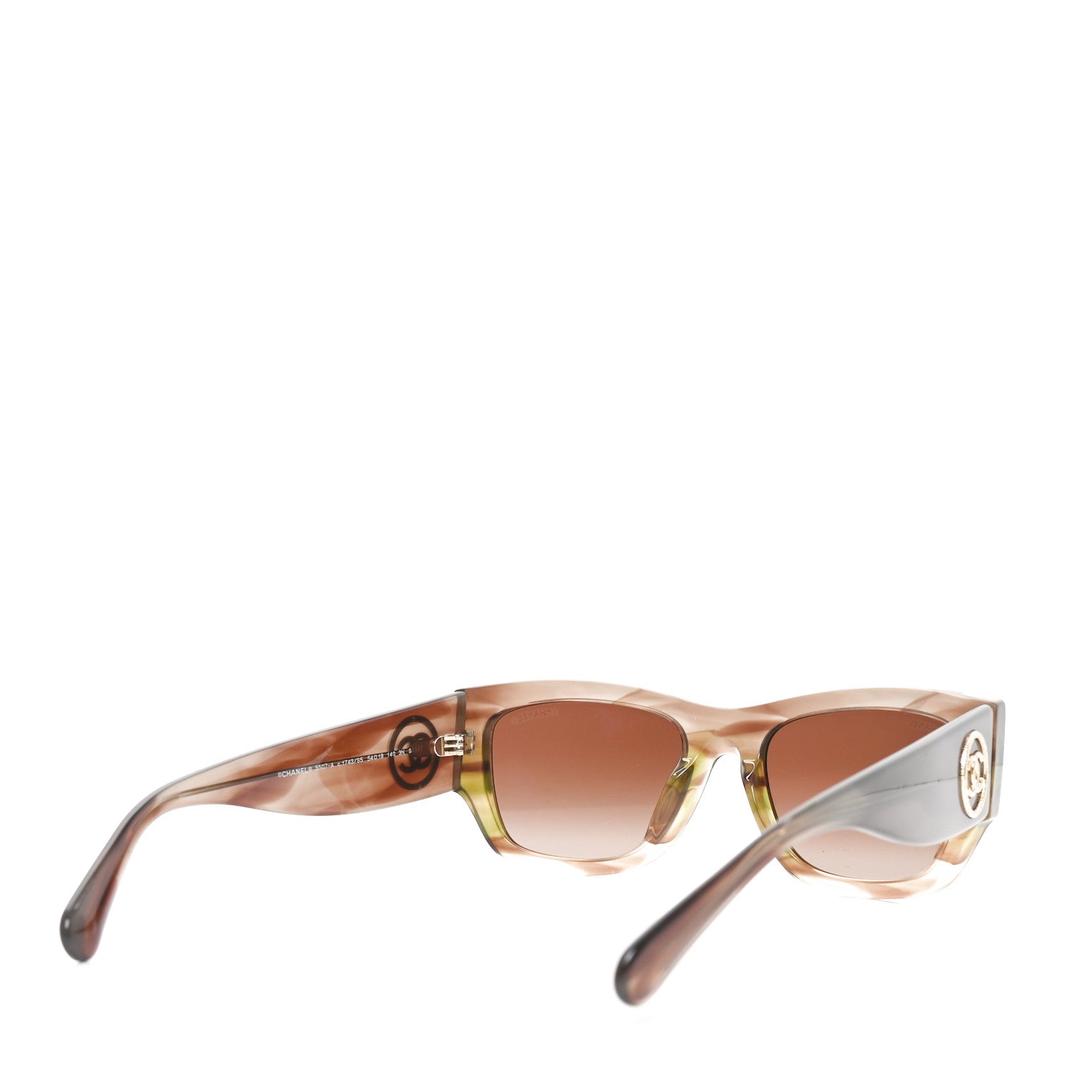 Chanel Acetate Rectangle Sunglasses 5507-A Brown Orange 4 of 7