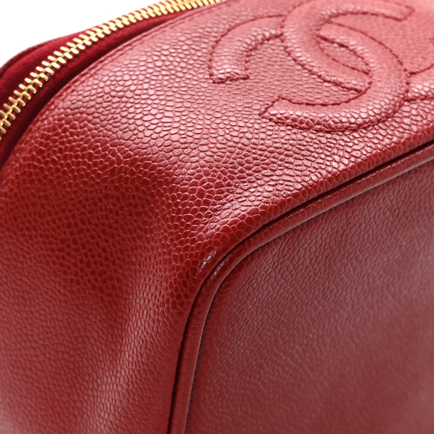 Chanel Caviar Vanity Cosmetic Case Red 10 of 16