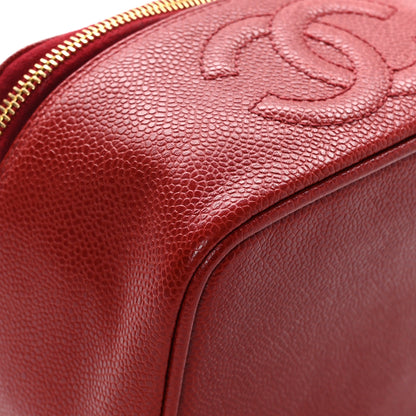 Chanel Caviar Vanity Cosmetic Case Red 10 of 16