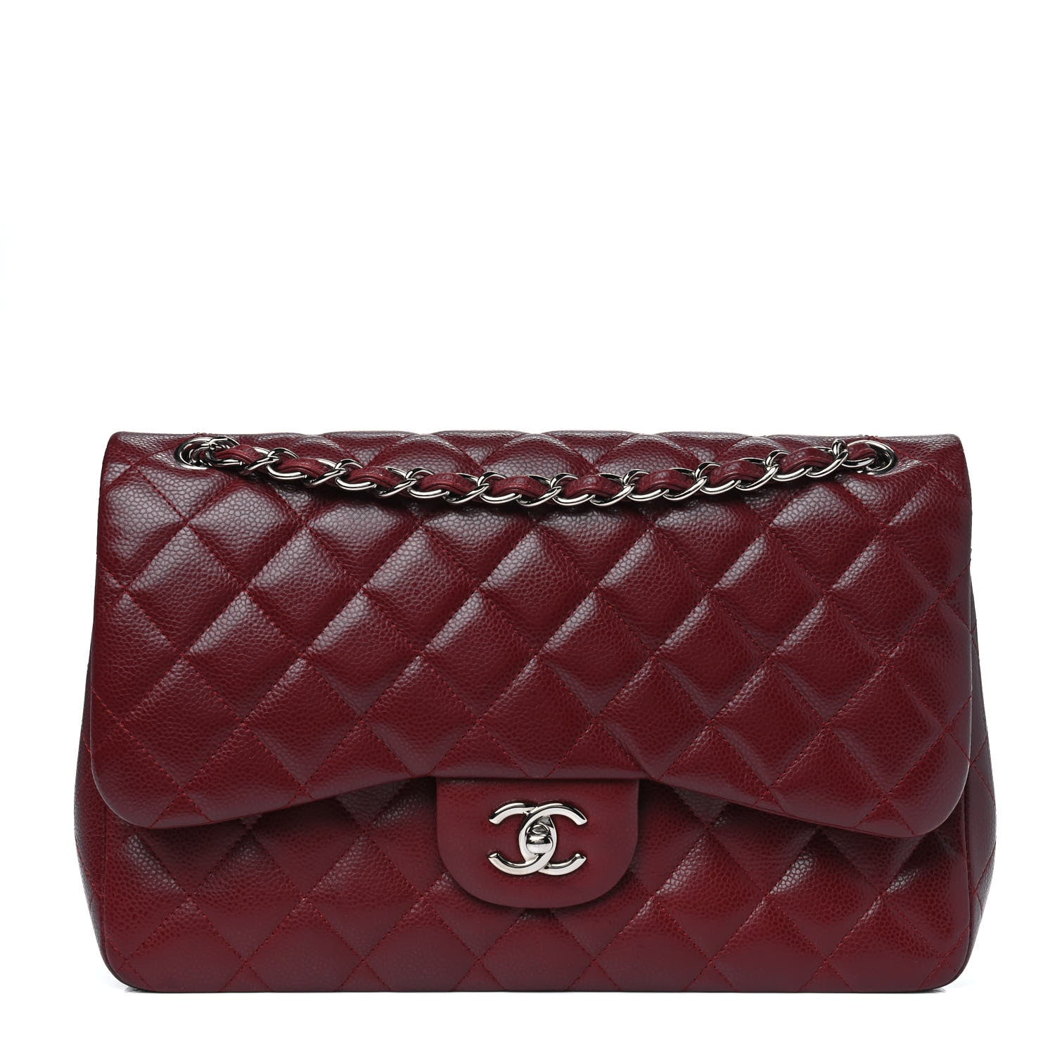Chanel Caviar Quilted Jumbo Double Flap Burgundy 1 of 4