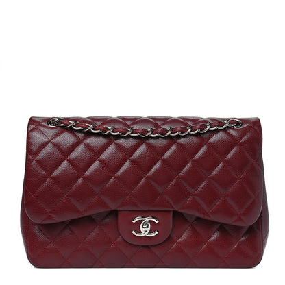 Chanel Caviar Quilted Jumbo Double Flap Burgundy 1 of 4