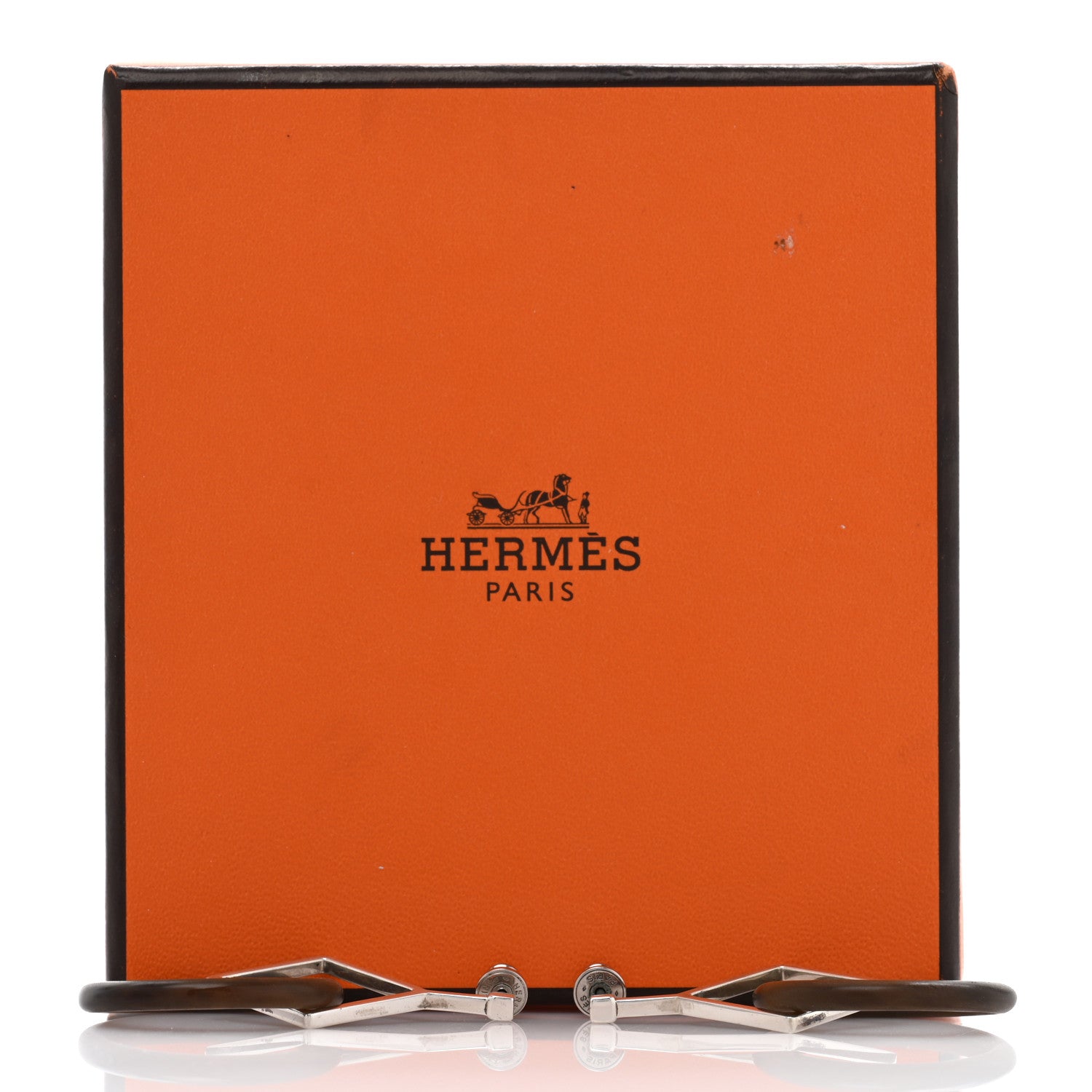 Hermes Sterling Silver Buffalo Horn Earrings 5 of 5