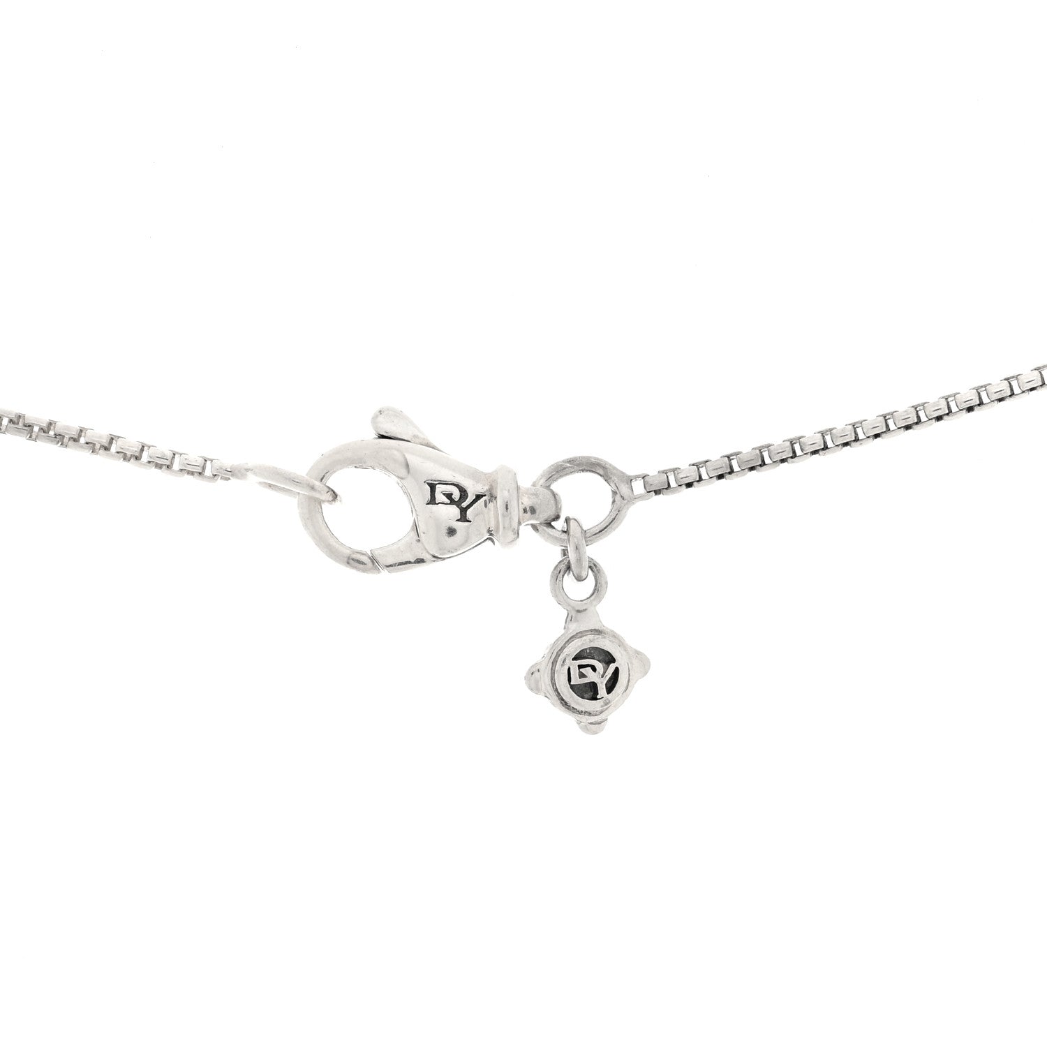 David Yurman Sterling Silver Black Diamond Pave Ball Station Necklace 4 of 4