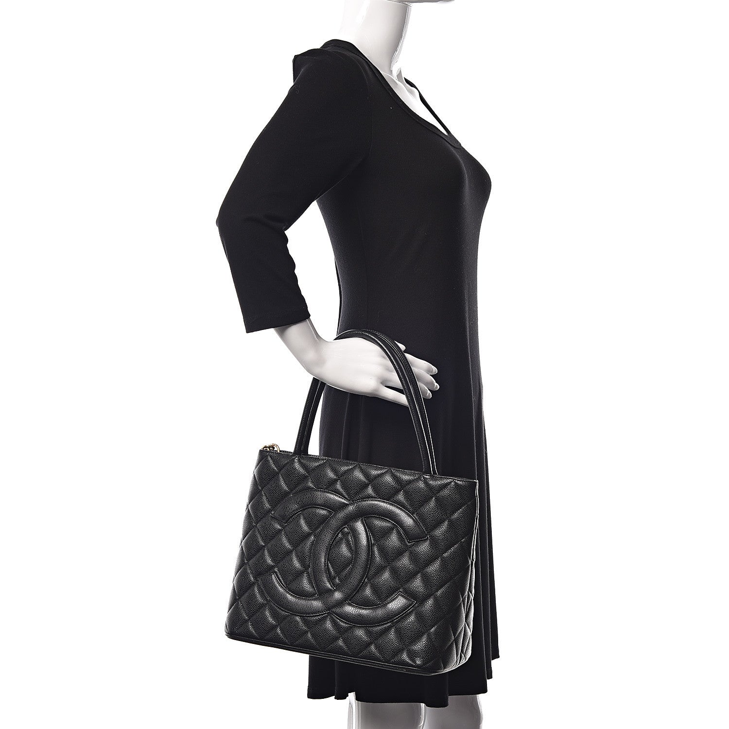 Chanel Caviar Quilted Medallion Tote Black 2 of 13