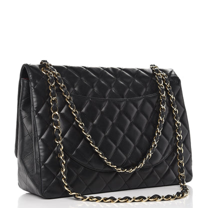 Chanel Lambskin Quilted Maxi Single Flap Black 4 of 14