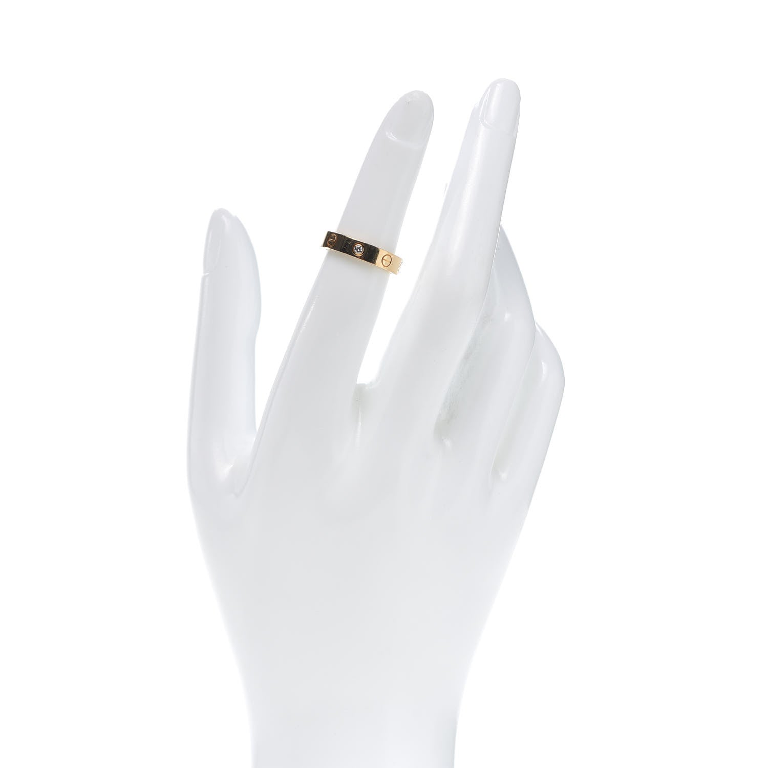 Cartier 18K Yellow Gold Diamond 4mm LOVE Wedding Band Ring 49 4.75 2 of 6