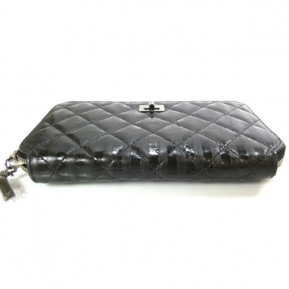 Chanel Leather Striped Reissue Wallet Metallic Black 4 of 9