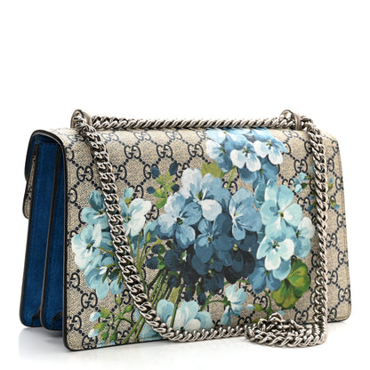 Gucci GG Supreme Monogram Blooms Small Dionysus Shoulder Bag Beige Navy Vintage Blue 3 of 14