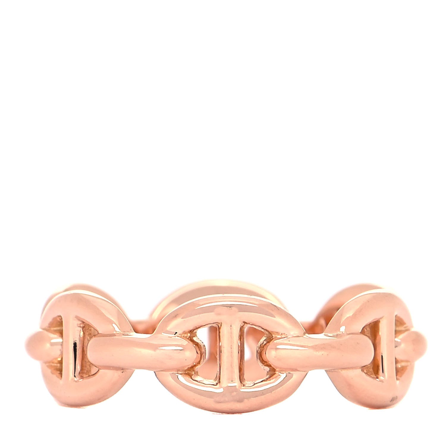 Hermes 18K Rose Gold PM Chaine D'Ancre Enchainee Ring 50 5.25 3 of 5