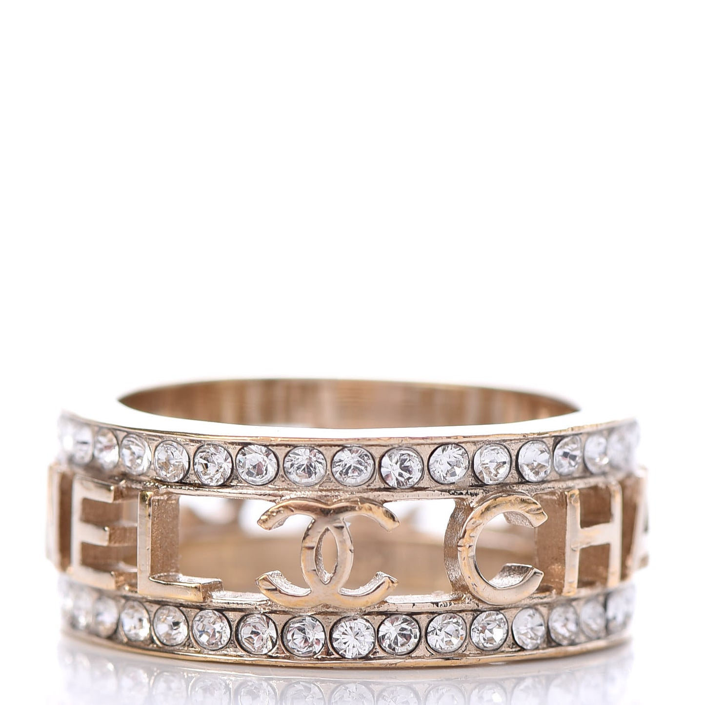 Crystal Logo Ring 7 Gold