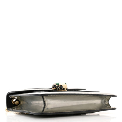 Bulgari Metallic Calfskin Small Serpenti Forever Snake Strap Crossbody Bag Silver 5 of 15