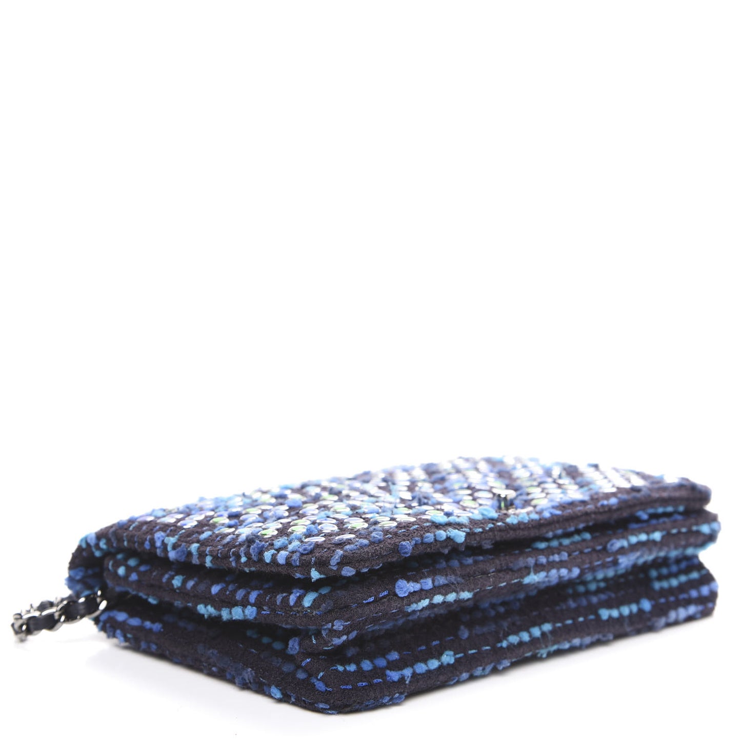 Crystal Tweed Wallet On Chain WOC Blue