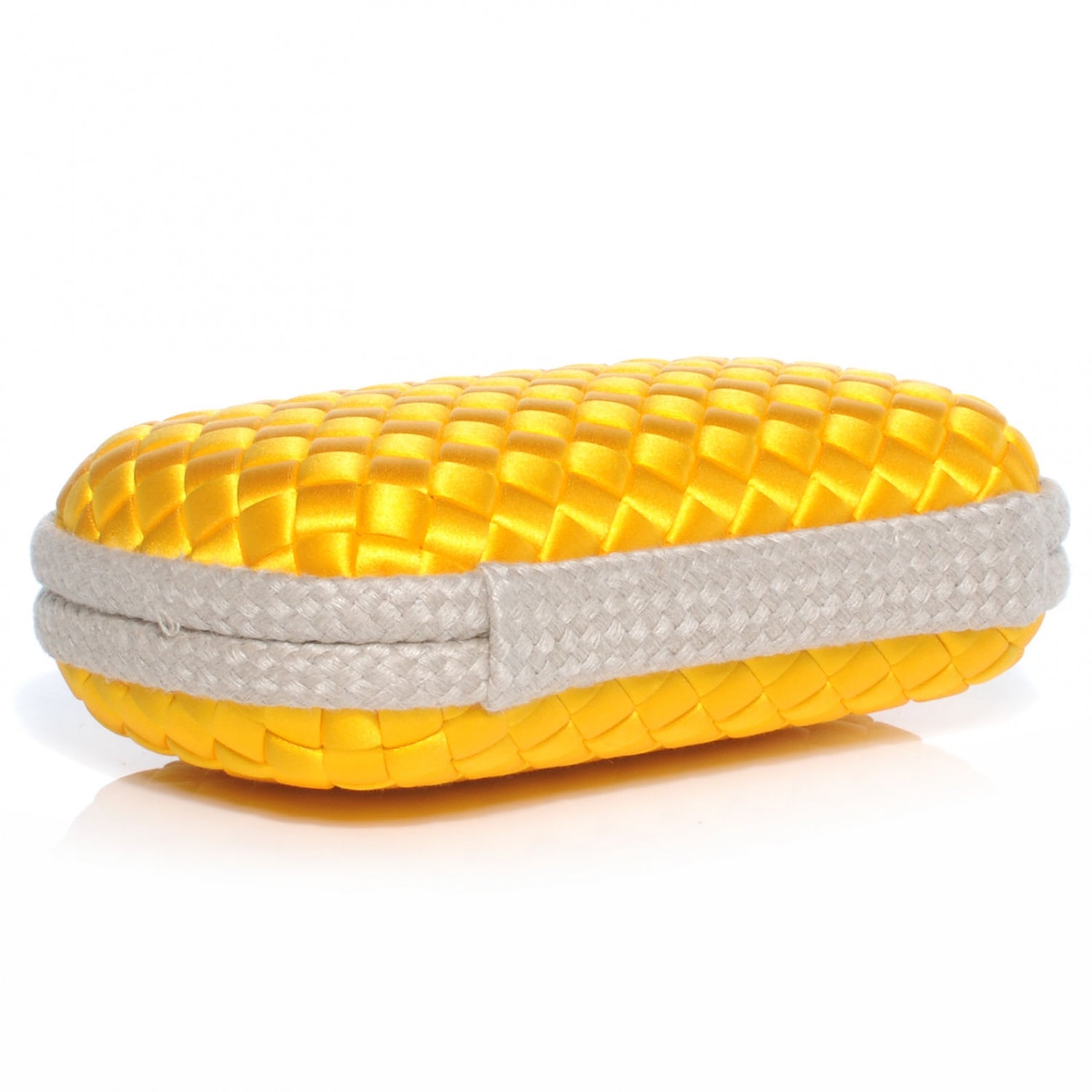 Bottega Veneta Satin Knot Clutch Yellow 4 of 6