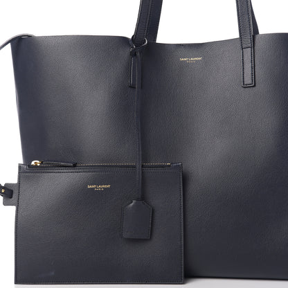 Saint Laurent Calfskin Large Shopping Tote Deep Marine 7 of 10