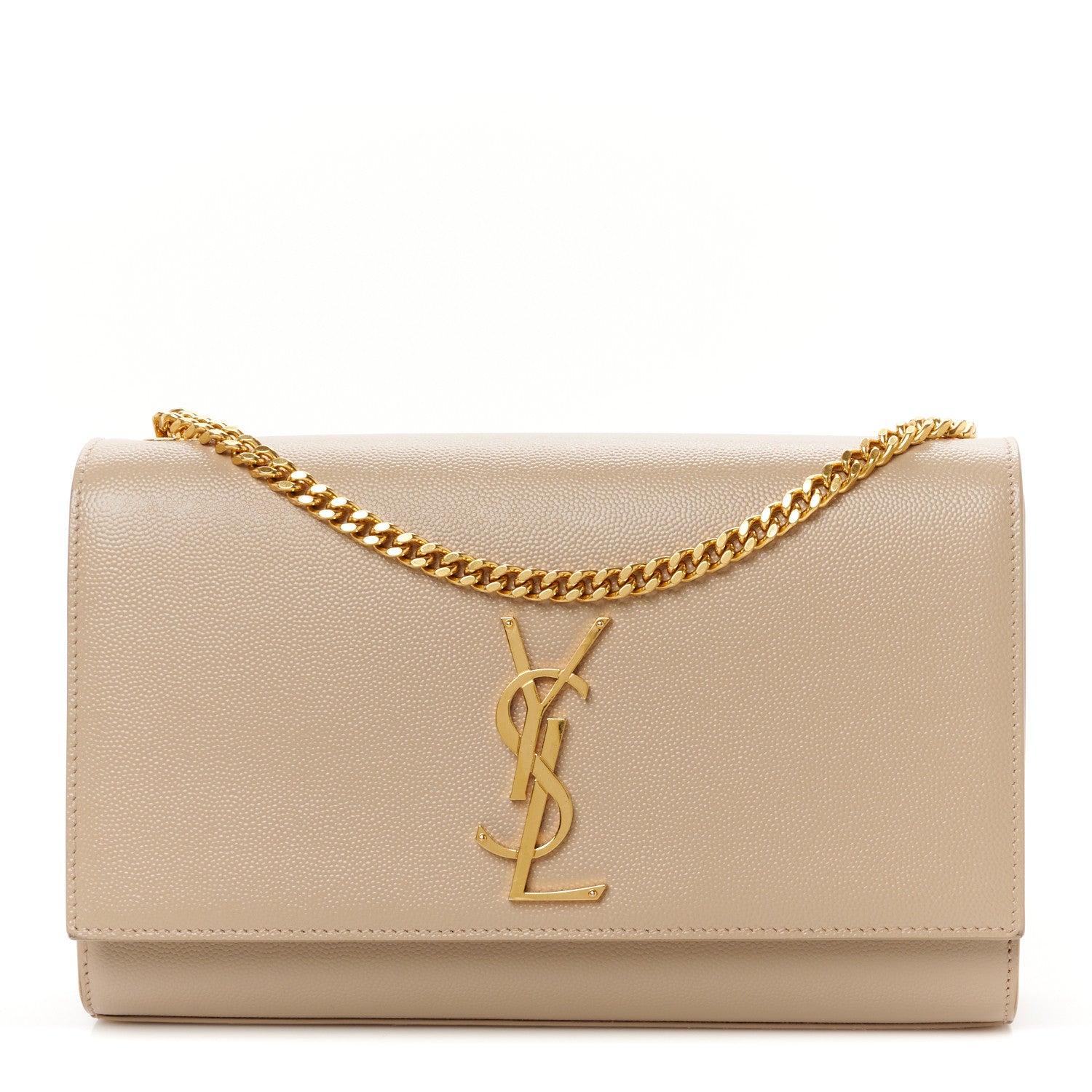 Saint Laurent Grain De Poudre Medium Monogram Kate Satchel Nude Powder 1 of 11