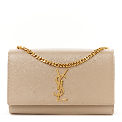 Saint Laurent Grain De Poudre Medium Monogram Kate Satchel Nude Powder 1 of 11