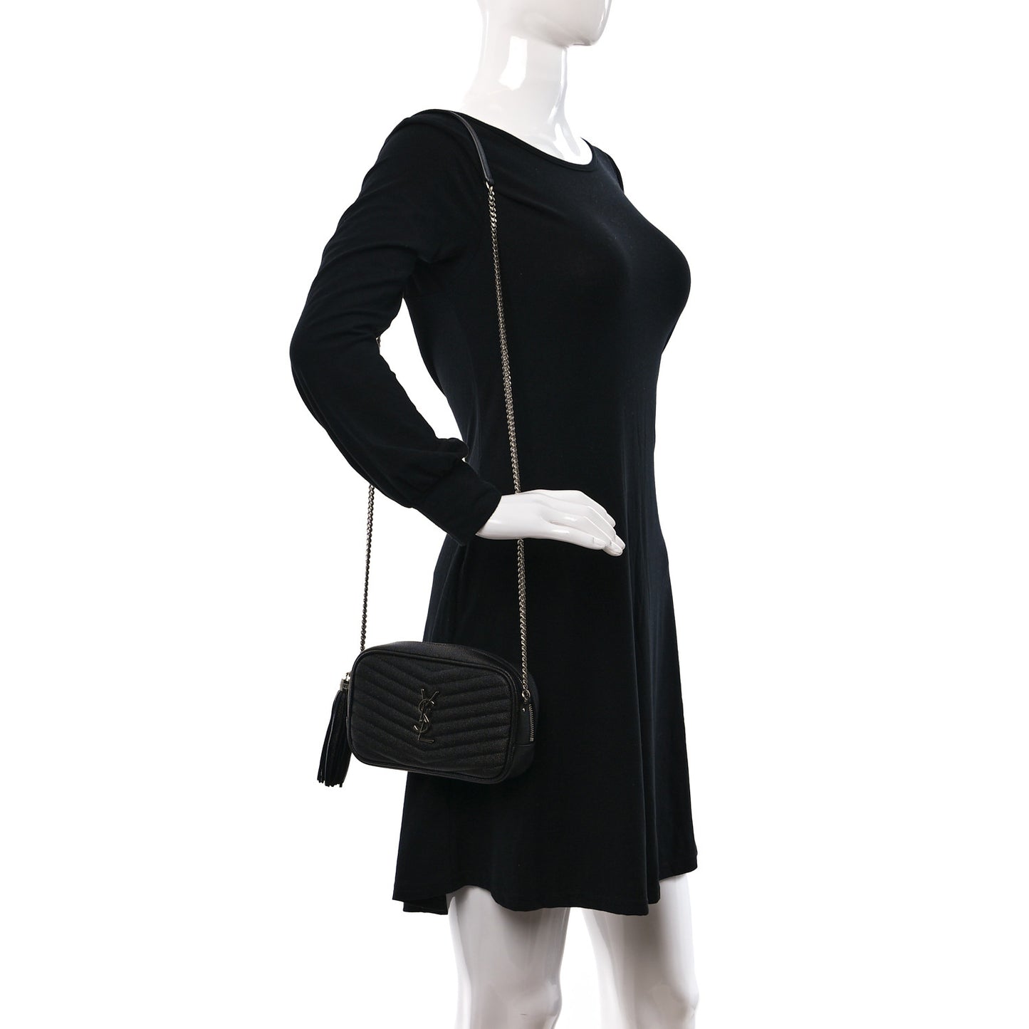 Grain De Poudre Matelasse Monogram Mini Lou Camera Bag Black