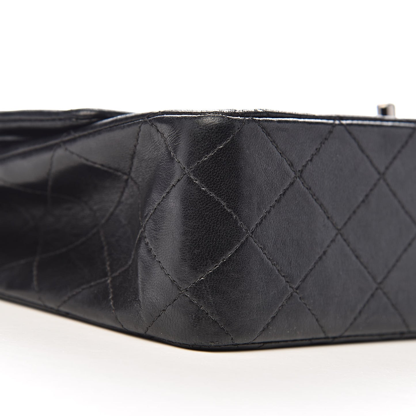 Lambskin Quilted Medium Double Flap Black