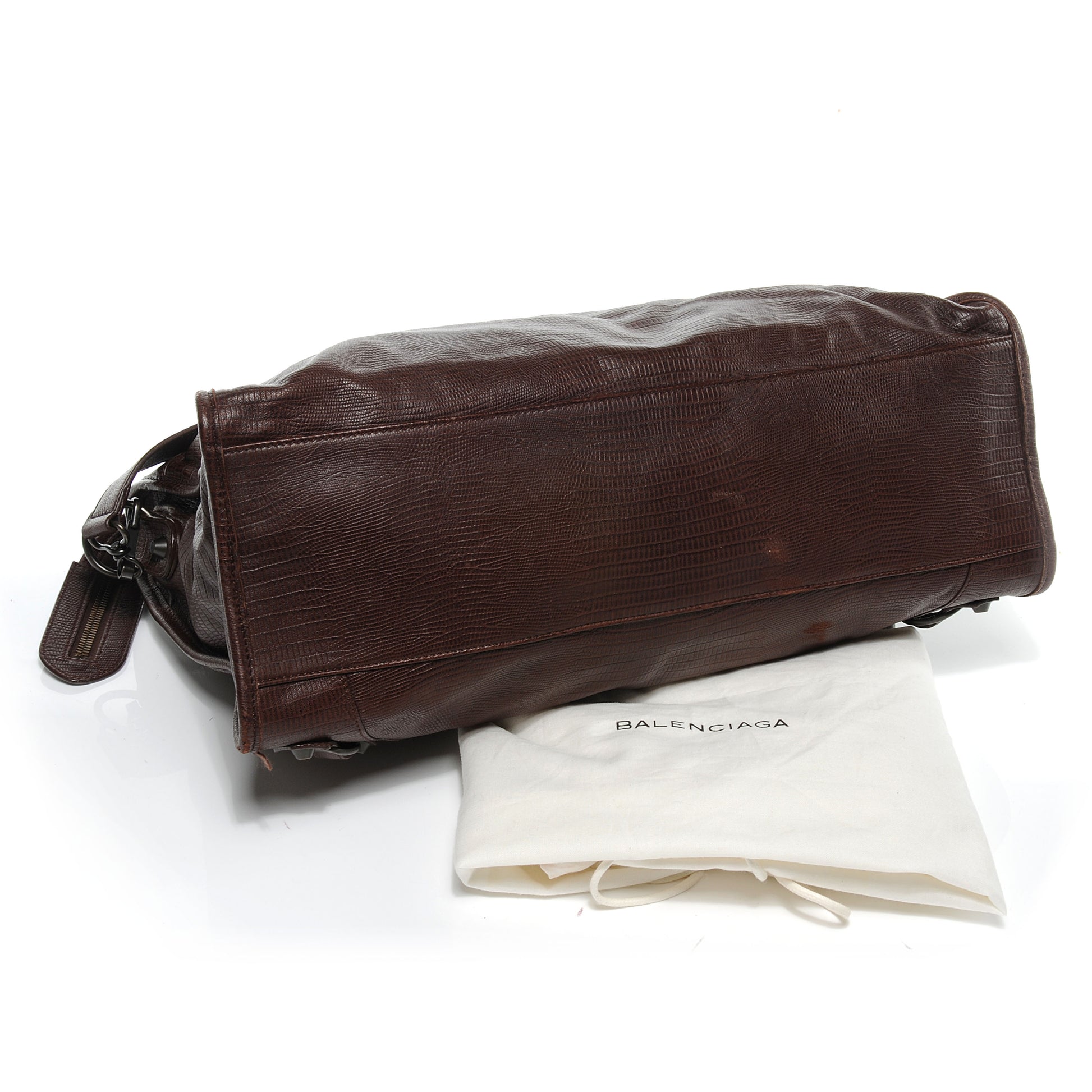 Balenciaga Lizard Embossed City Castagna 4 of 7