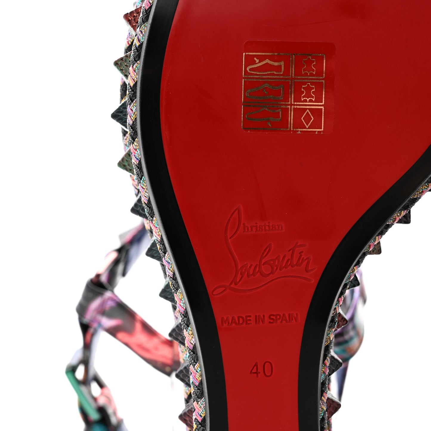 Patent Calfskin Lin By The Night Pyraclou 110 Wedge Sandals 40 Black Multicolor
