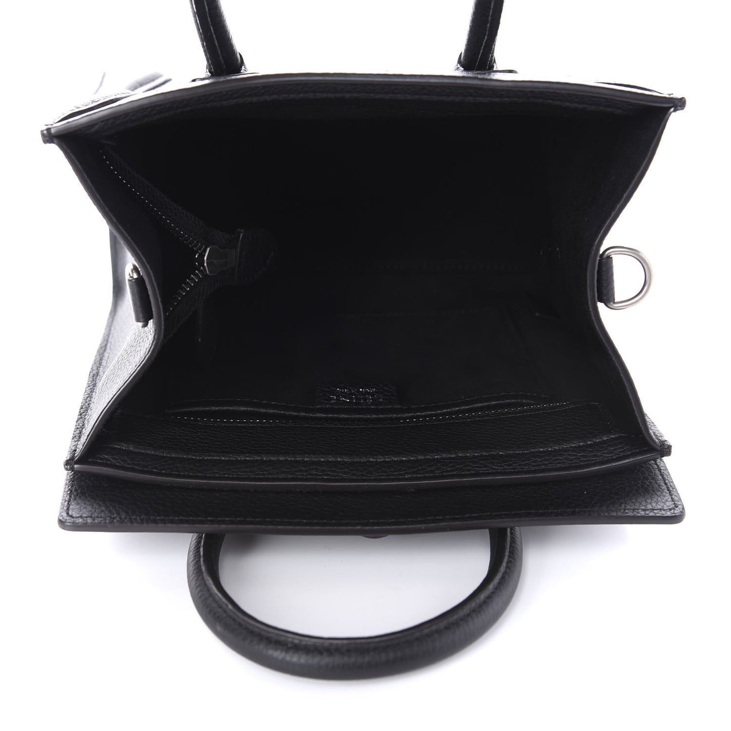 Drummed Calfskin Nano Luggage Black