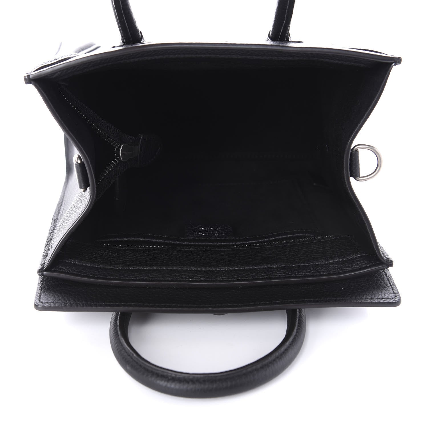 Celine Drummed Calfskin Nano Luggage Black 5 of 9