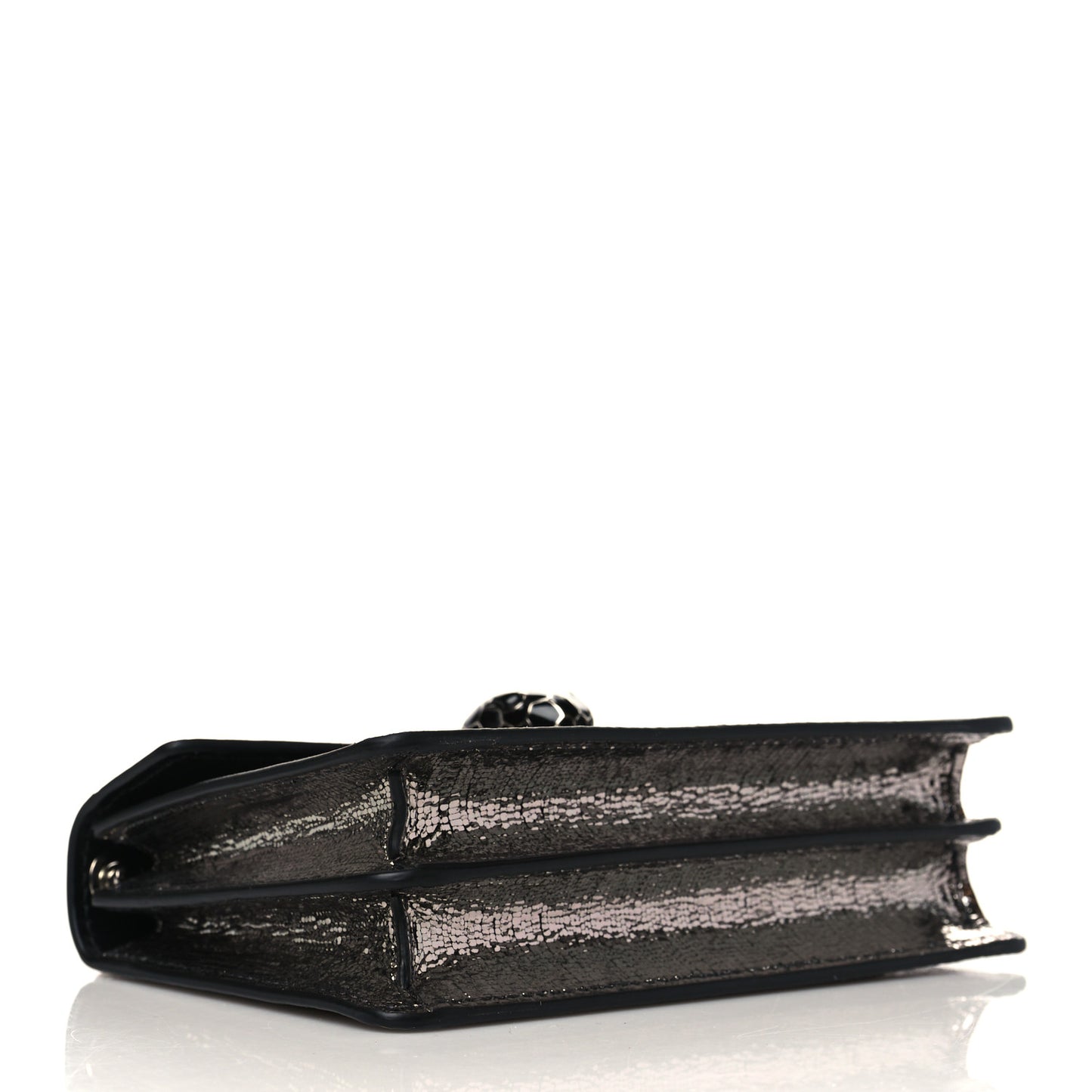 Serpenti Forever Metallic Nightbird Calfskin Mini Crossbody Anthracite