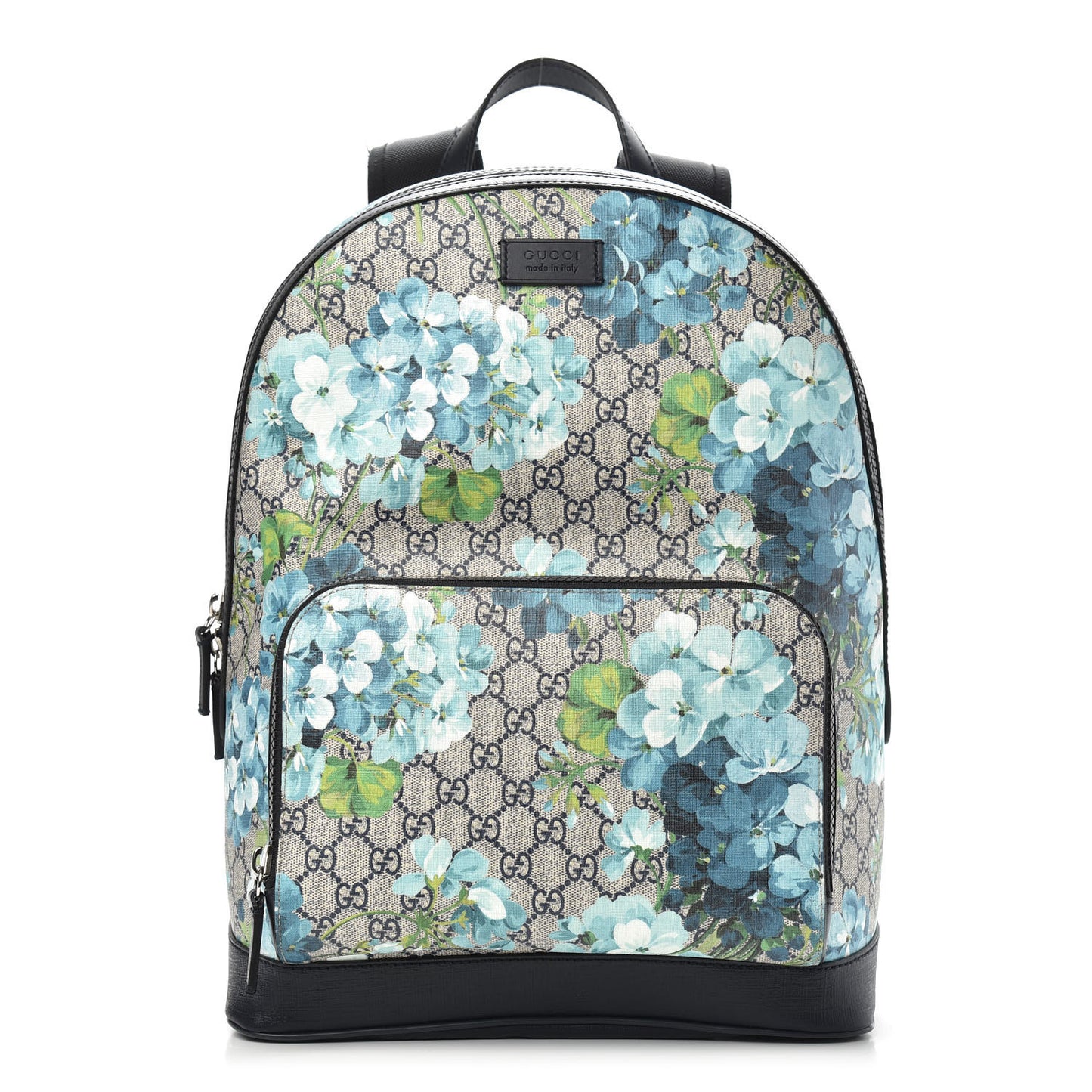 GG Supreme Monogram Blooms Medium Day Backpack Beige Blue Navy