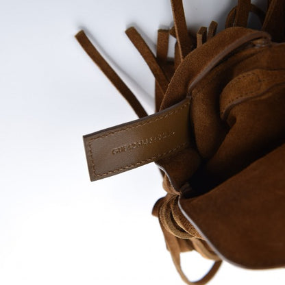 Saint Laurent Suede Fringe Toy Monogram Anita Crossbody Bag Light Ocre 7 of 8