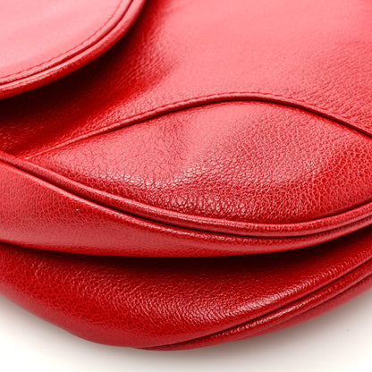 Christian Dior Shiny Goatskin Saddle Bag Red 8 of 9