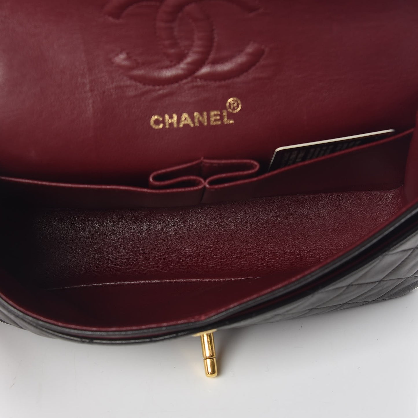 Lambskin Quilted Small Double Flap Black