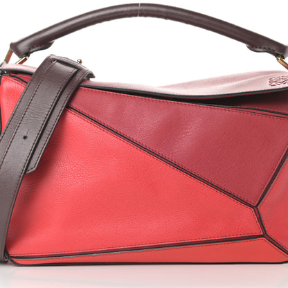 Loewe Calfskin Colorblock Medium Puzzle Bag Red 8 of 13