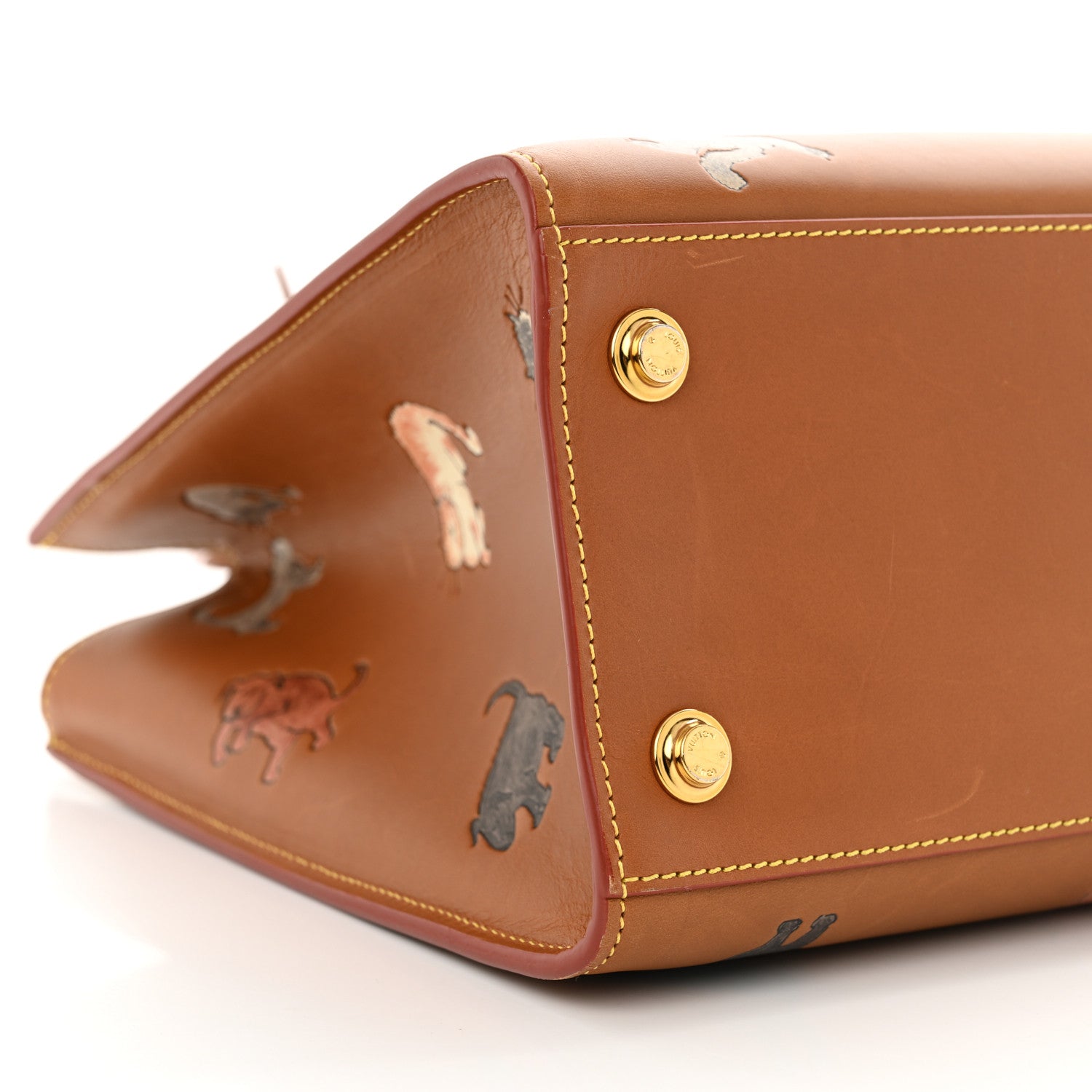 Louis Vuitton Calfskin Catogram City Steamer MM Chataigne 13 of 14