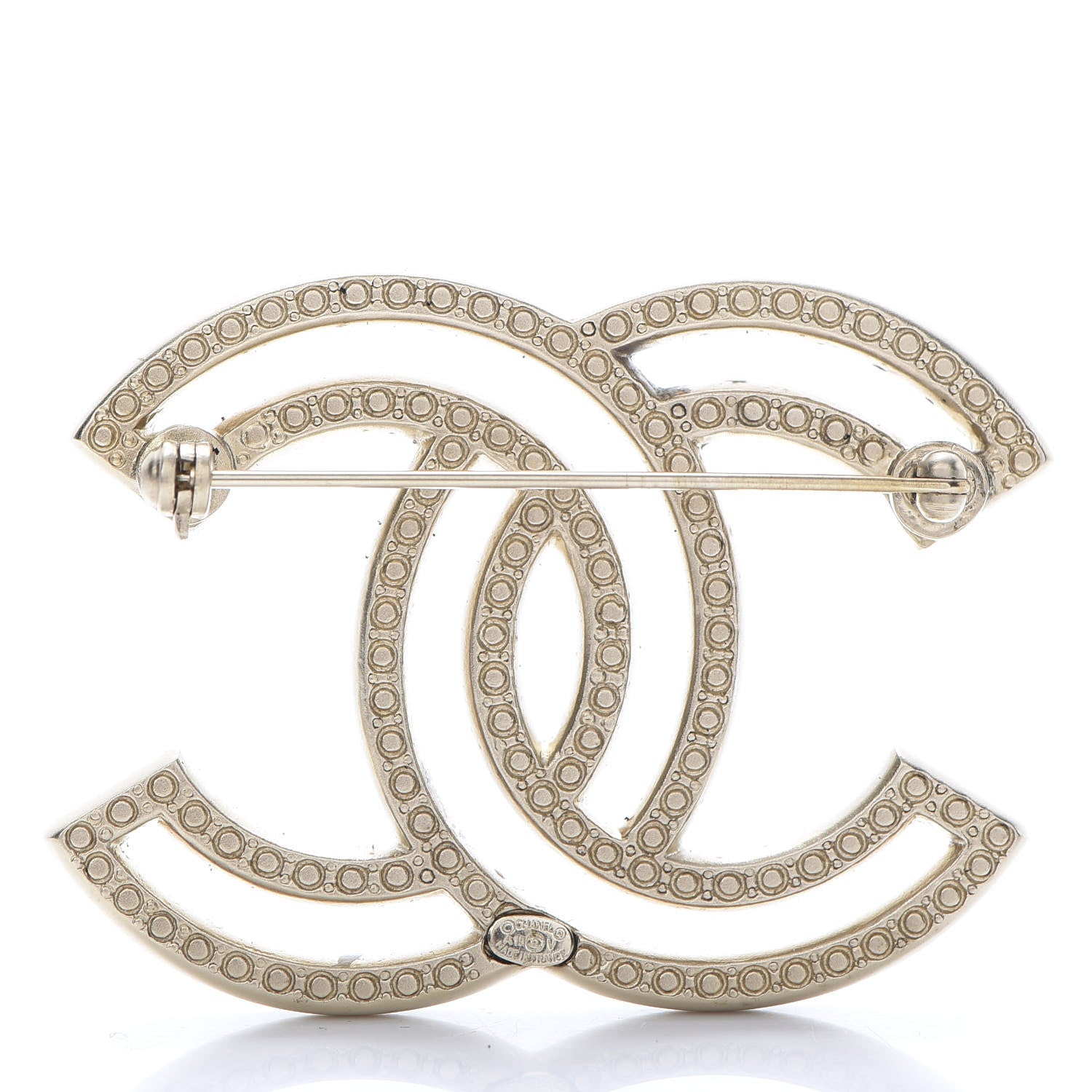 Chanel Crystal CC Brooch Gold 3 of 5