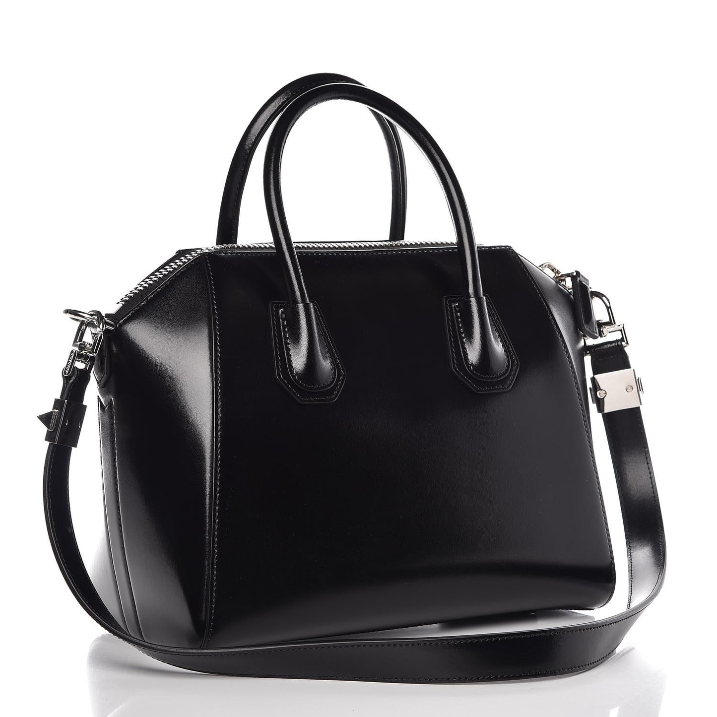 Shiny Lord Calfskin Small Antigona Black