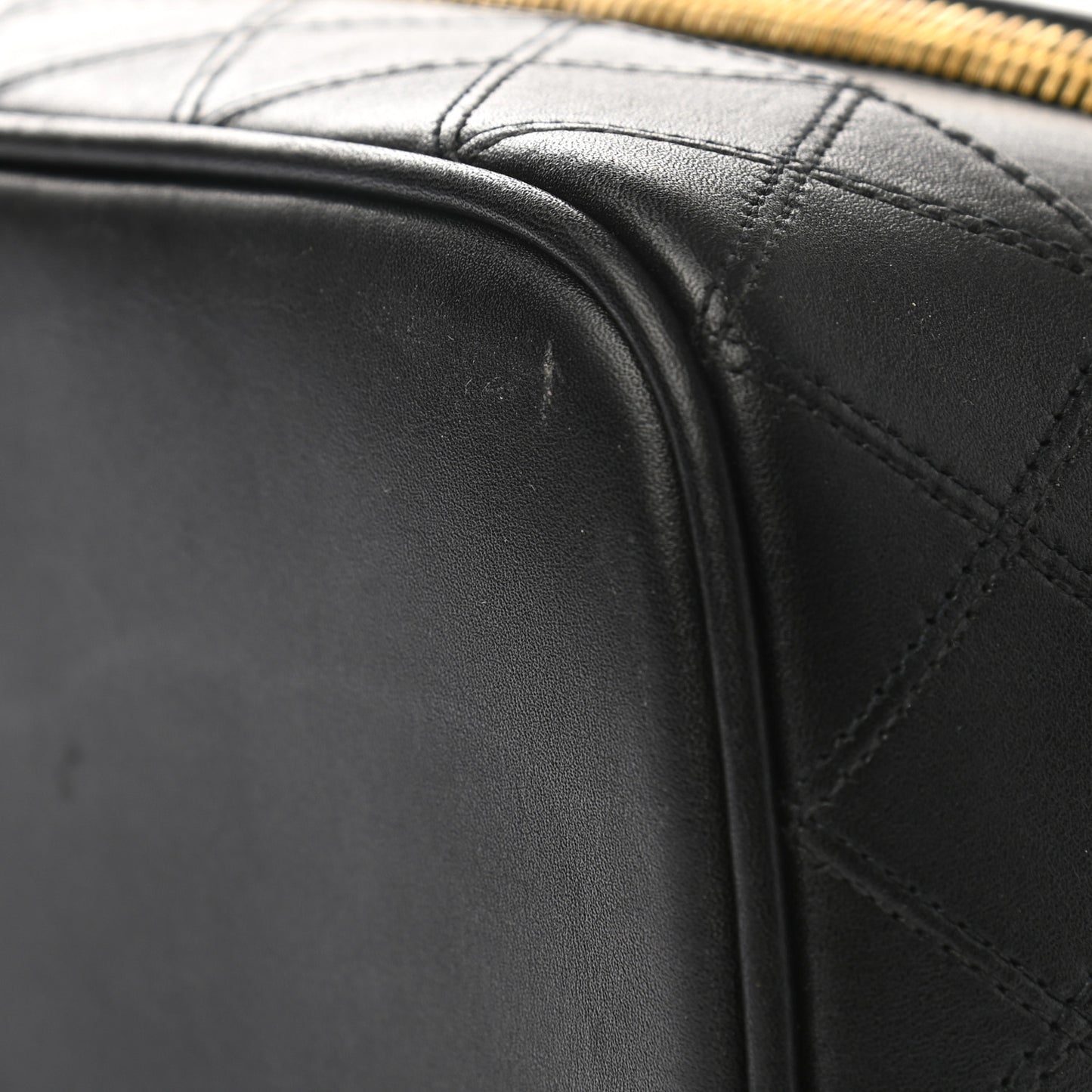 Lambskin Vanity Cosmetic Case Black