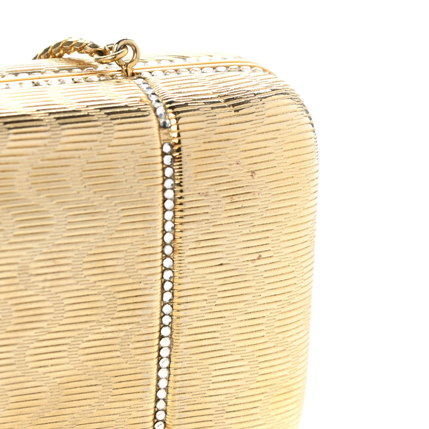 Crystal Minaudiere Clutch Gold