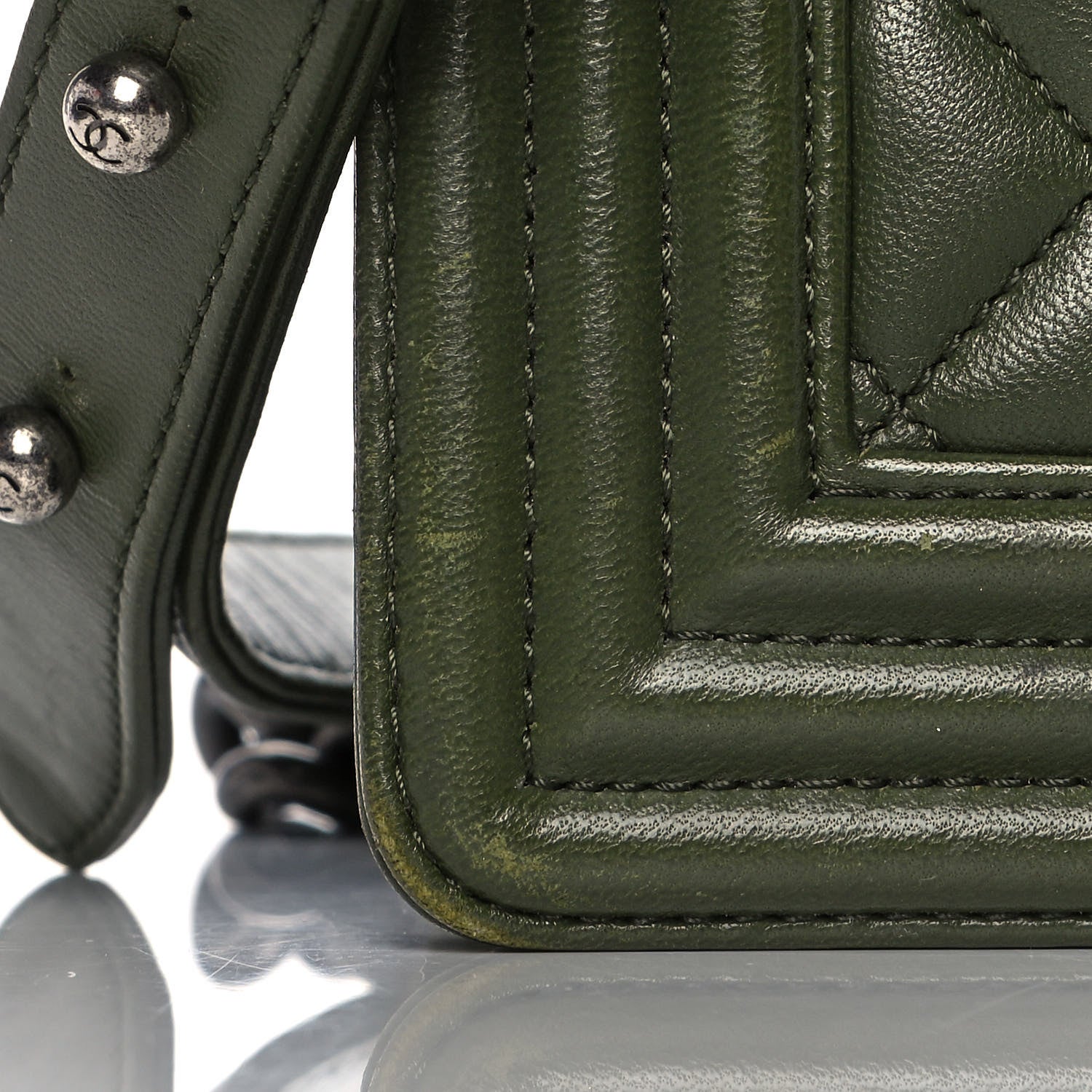 Chanel Lambskin Quilted New Medium Boy Flap Dark Green 16 of 16