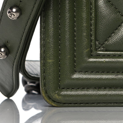 Chanel Lambskin Quilted New Medium Boy Flap Dark Green 16 of 16