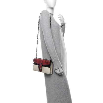 Gucci Snakeskin Azalea Calfskin Enamel Small Dionysus Shoulder Bag Mystic White Hibiscus Red Black 2 of 12