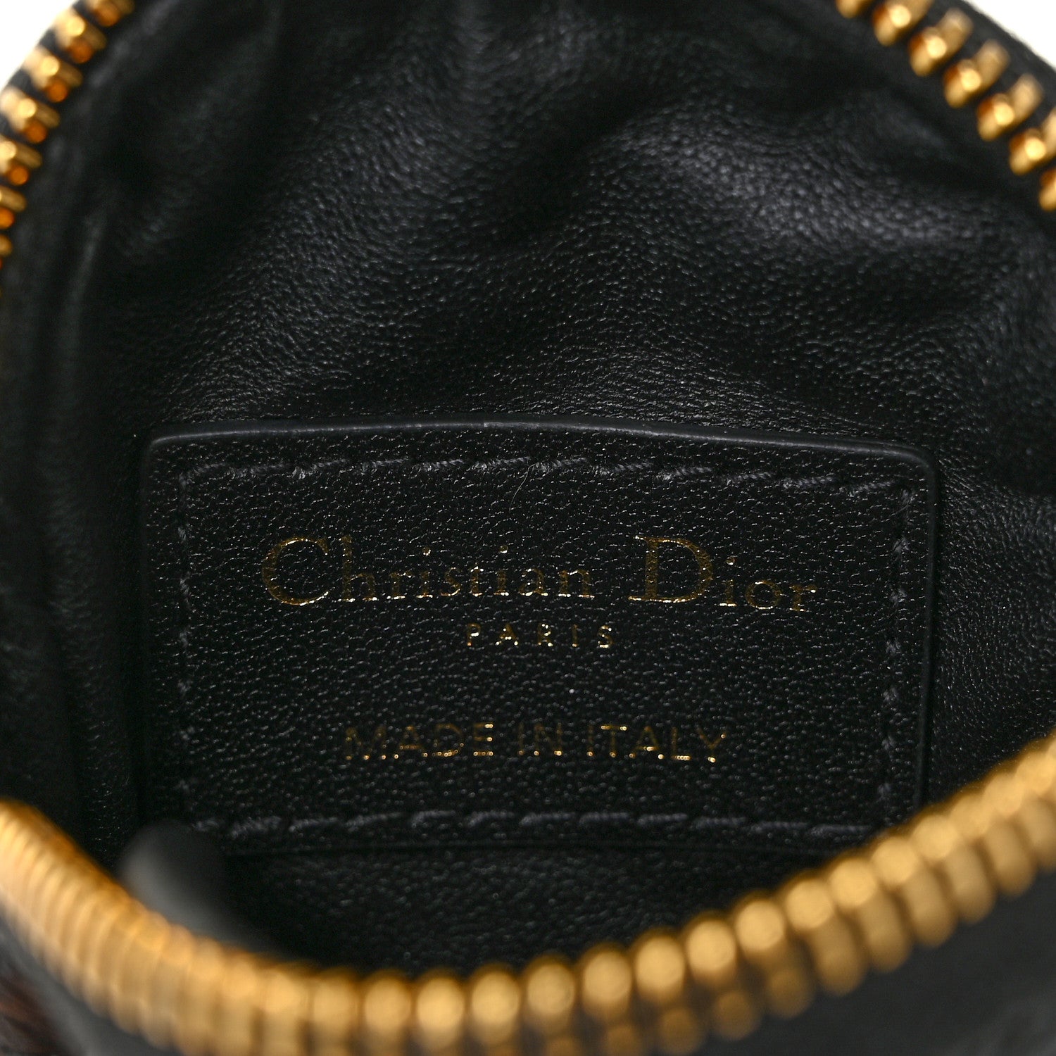 Christian Dior Supple Calfskin Cannage Round Detachable Caro Coin Purse Black 6 of 9