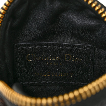 Christian Dior Supple Calfskin Cannage Round Detachable Caro Coin Purse Black 6 of 9