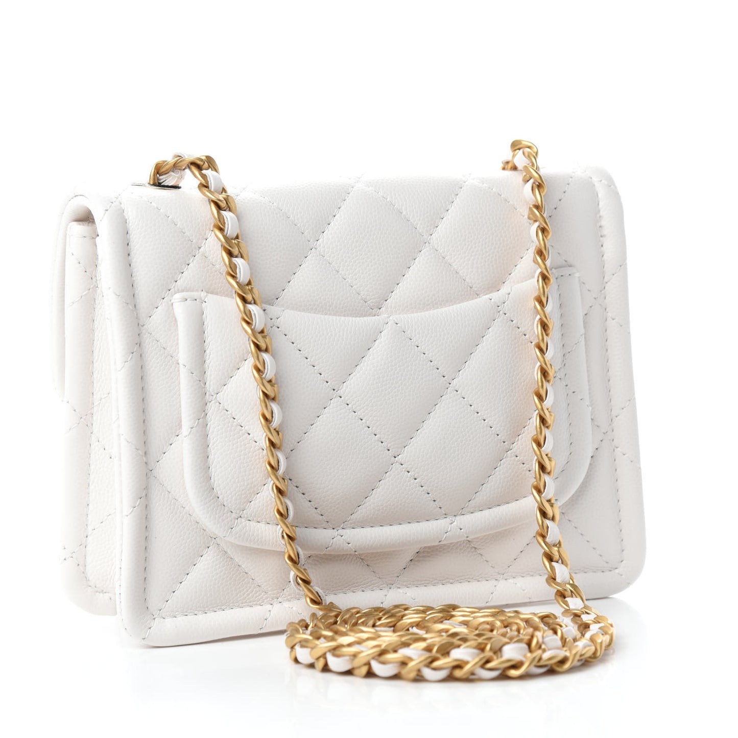 Caviar Quilted Mini Sweet Classic Flap White