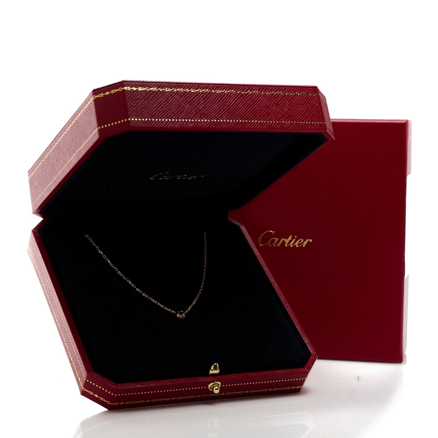 18K Pink Gold Pink Sapphire D'Amour Pendant Necklace