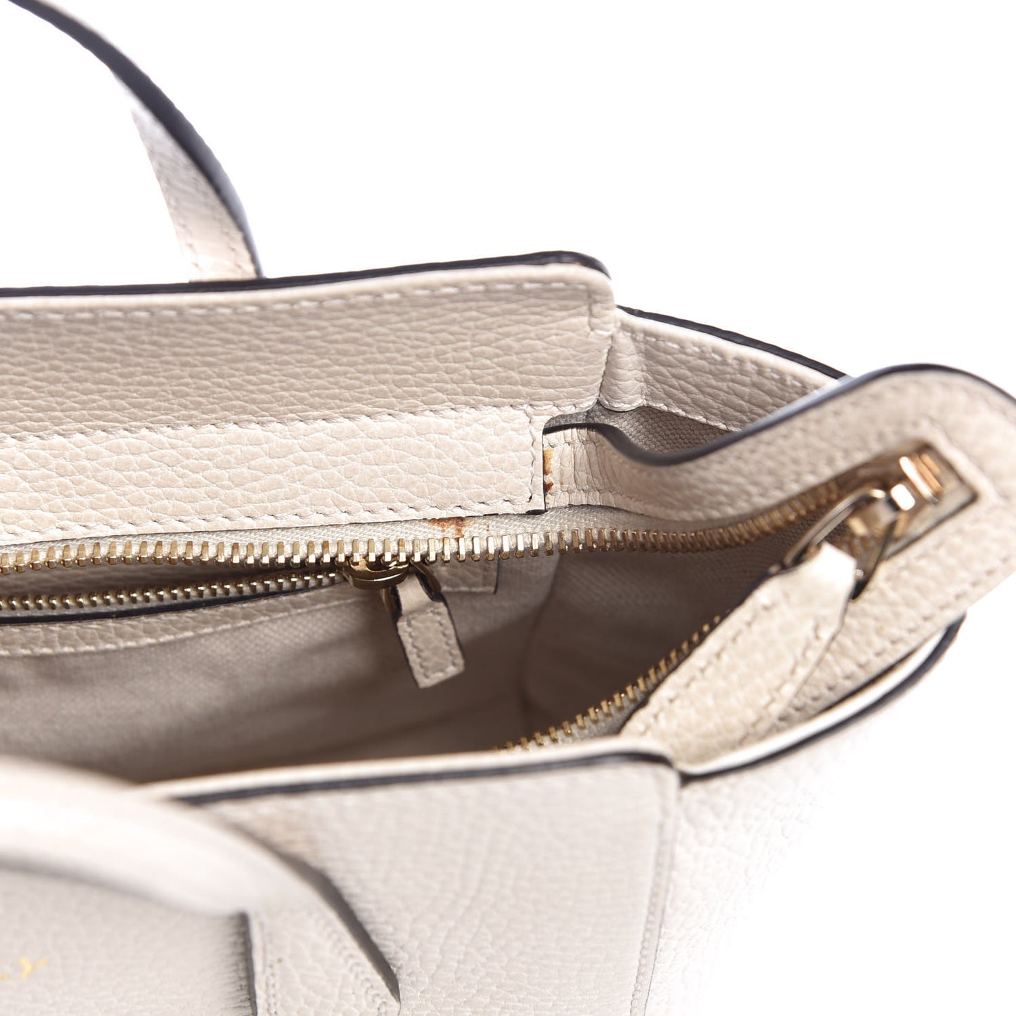 Dollar Calfskin Mini Swing Top Handle Bag Mystic White