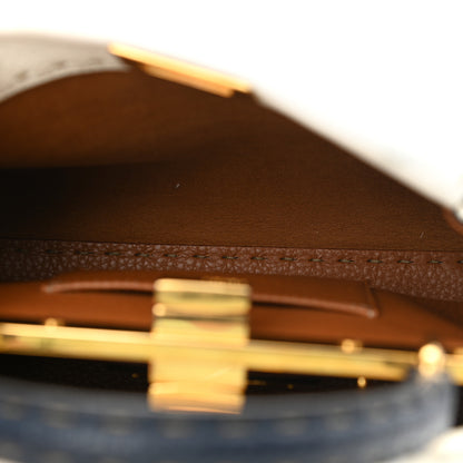 Fendi Cuoio Romano Selleria Tri-color Mini Peekaboo Iconic Satchel White Indaco Saddler 6 of 12
