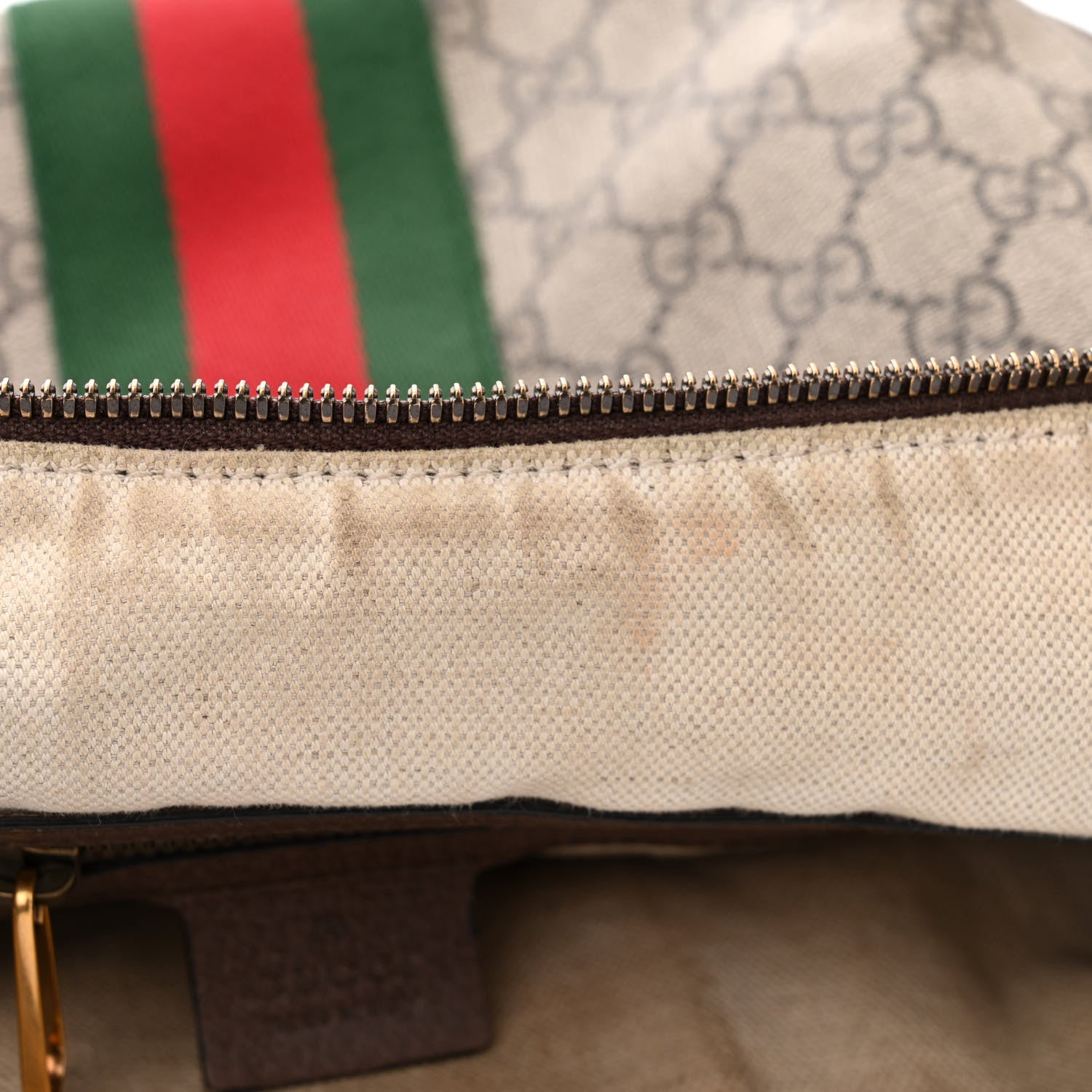 Gucci GG Supreme Monogram Web Small Ophidia Half Moon Hobo Brown 10 of 11