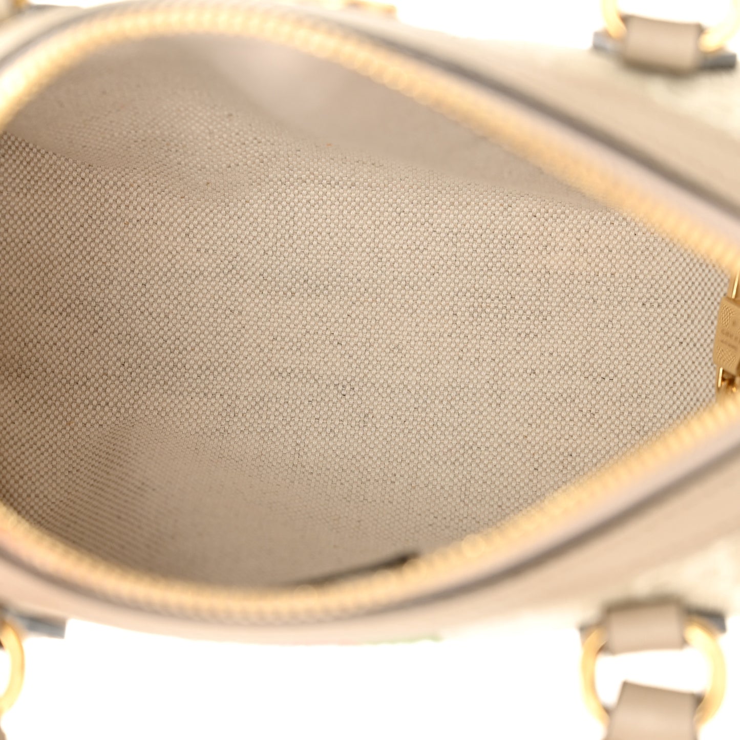 GG Supreme Monogram Textured Dollar Calfskin Web Super Mini Ophidia Top Handle Bowler Bag Beige Mystic White Oatmeal